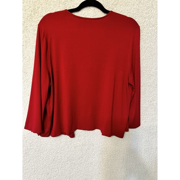 J. Jill‎ Wearever Collection Open Front Shawl Cardigan Sweater Large Red - Picture 9 of 11